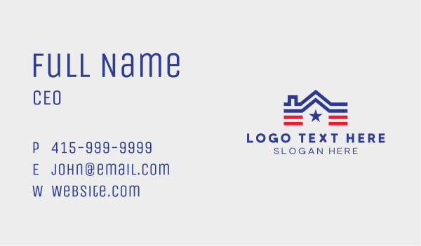 American Roof Property Business Card Design Image Preview