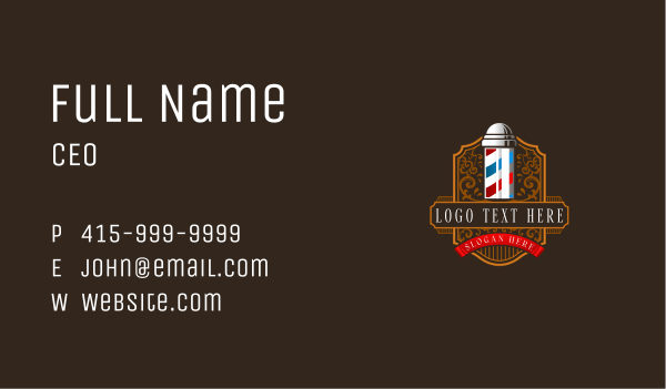 Barbershop Pole Grooming Business Card Design Image Preview