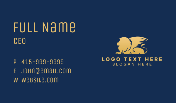 Golden Deluxe Griffin Business Card Design Image Preview
