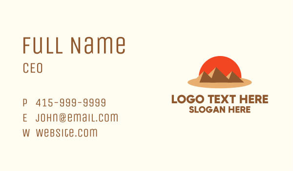 Egypt Desert Pyramid  Business Card Design Image Preview