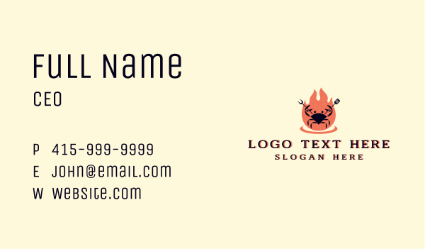 Crab Barbecue Grill Business Card Design Image Preview