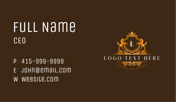 Horse Crest Royal Business Card Design Image Preview