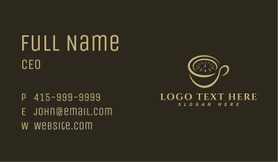 Coffee Cup Clock Business Card Image Preview