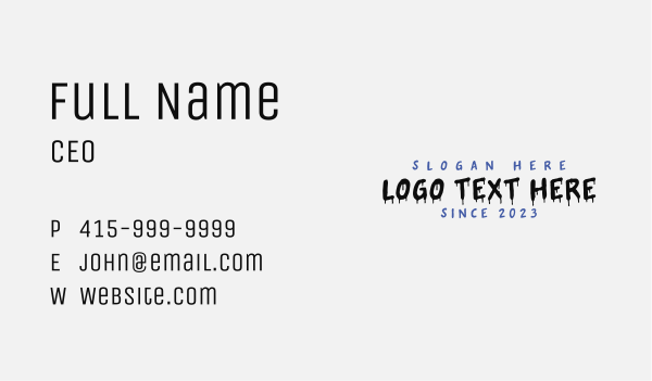 Graffiti Drip Wordmark Business Card Design Image Preview