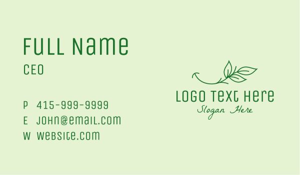 Nature Branch Smile  Business Card Design Image Preview