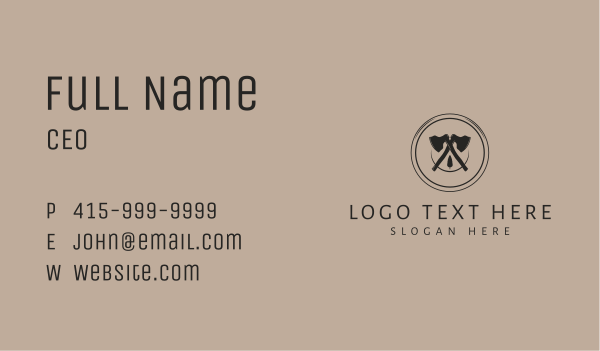 Axe Lumber Woodcutting Business Card Design Image Preview