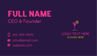 Neon Lemon Cocktail Glass Business Card Image Preview