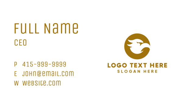 Gold Eagle Letter O Business Card Design Image Preview