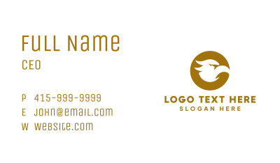 Gold Eagle Letter O Business Card Image Preview
