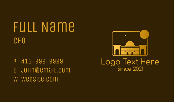Golden Temple Mosque Business Card Design Image Preview