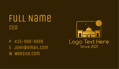 Golden Temple Mosque Business Card