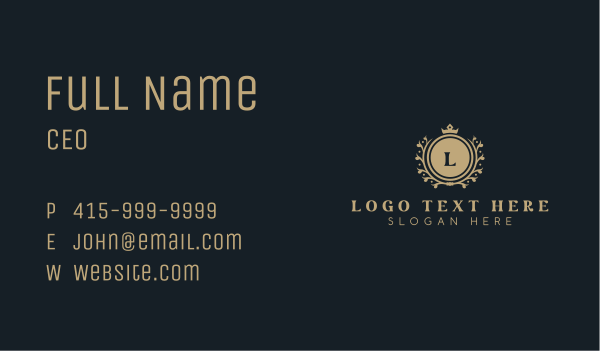 Royal Round Shield Lettermark Business Card Design Image Preview