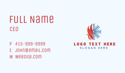 Fire Snowflake Element Business Card Image Preview