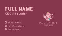 Pink Floral Teapot Business Card Image Preview