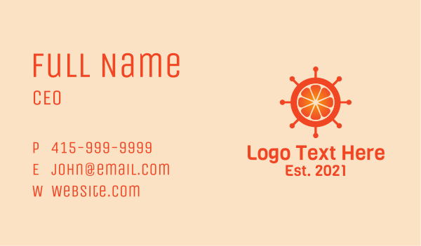 Orange Citrus Wheel  Business Card Design Image Preview