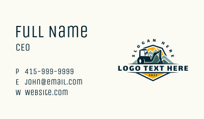 Backhoe Construction Mountain Business Card Image Preview