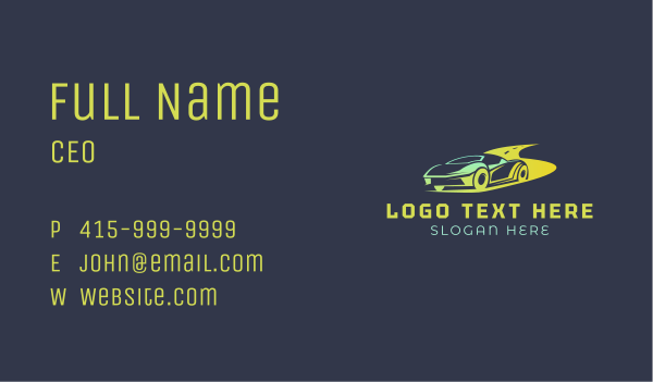 Fast Drag Race Car Business Card Design Image Preview