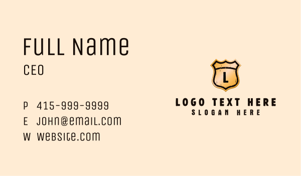 Grunge Shield Signage Business Card Design Image Preview