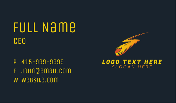 Lightning Fast Train Business Card Design Image Preview