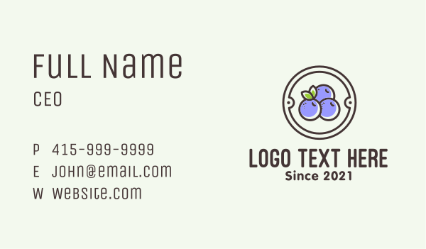 Blueberry Farm Badge Business Card Design Image Preview