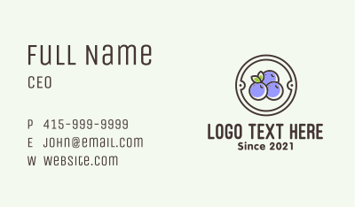 Blueberry Farm Badge Business Card Image Preview