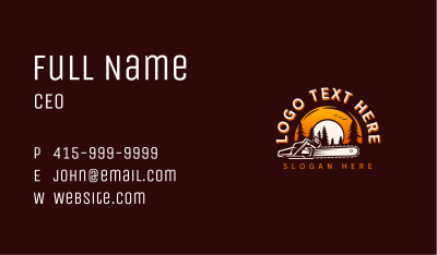Sunset Forest Chainsaw  Business Card Image Preview