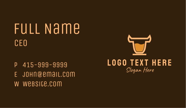  Bull Coffee Drink Business Card Design Image Preview