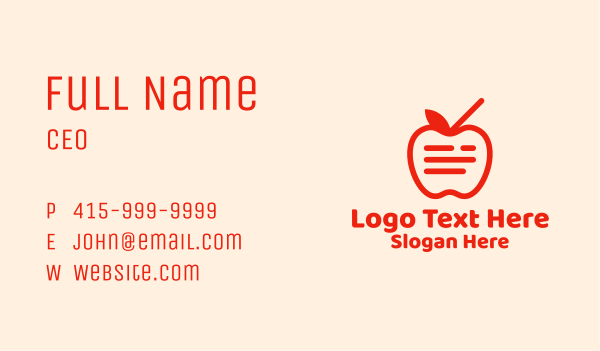 Red Apple Juice  Business Card Design Image Preview