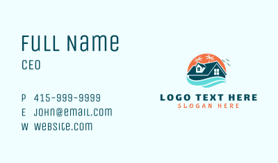 Beach House Summer Business Card Image Preview