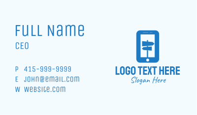 Blue Mobile Locator Business Card Image Preview