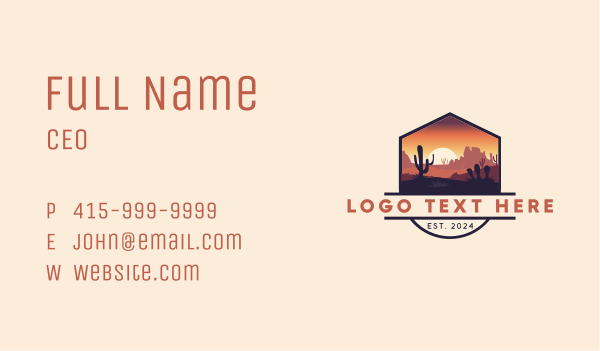 West Desert Landscape Business Card Design Image Preview