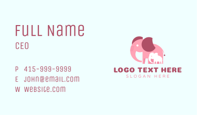 Lovely Elephant Family Business Card Image Preview