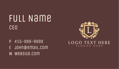 Luxury Shield Crown Lettermark Business Card Image Preview