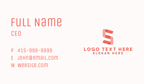 3D Ribbon Media Letter S  Business Card Design Image Preview