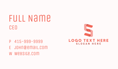 3D Ribbon Media Letter S  Business Card Image Preview