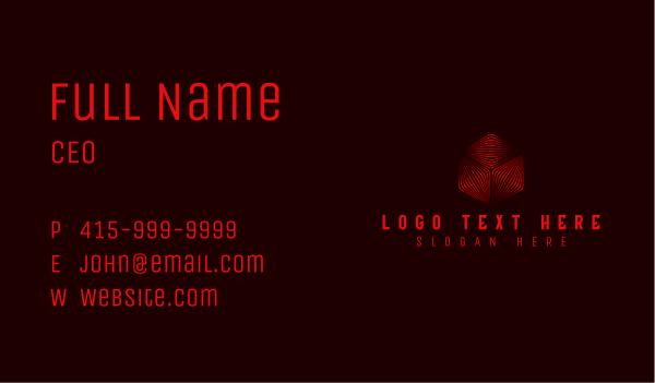 Tech Cyber Cube Business Card Design Image Preview