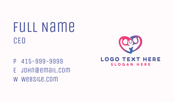 Family Care Heart Business Card Design Image Preview