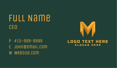 Letter M Management Firm  Business Card Image Preview