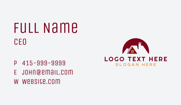 House Roof Residence Business Card Design