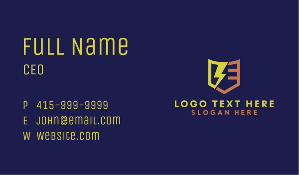 Lightning Bolt Letter E Business Card Design Image Preview