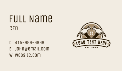 Carpentry Builder Hammer Business Card Image Preview