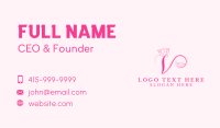 Lotus Branding Letter V Business Card Design