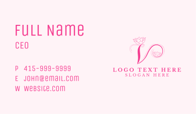 Lotus Branding Letter V Business Card Image Preview