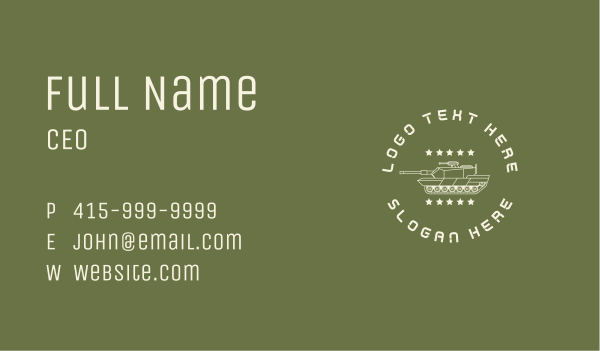 Army Soldier Tank  Business Card Design Image Preview