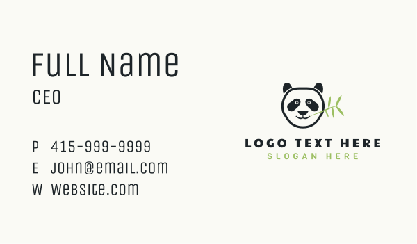 Panda Bear Wildlife Business Card Design Image Preview