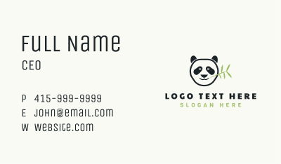 Panda Bear Wildlife Business Card Image Preview