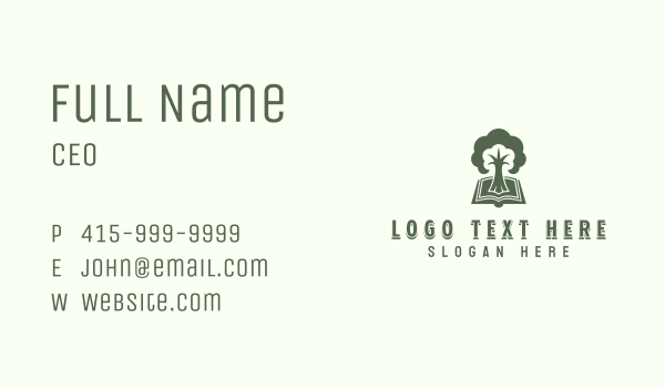 Publishing Book Tree Business Card Design Image Preview
