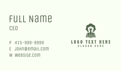 Publishing Book Tree Business Card Image Preview