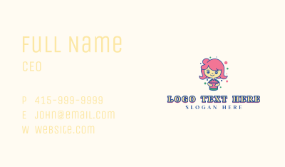 Restaurant Foodie Girl Business Card Image Preview