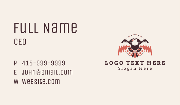 Native American Eagle Business Card Design Image Preview
